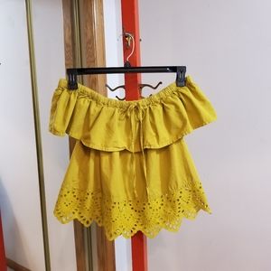 Madewell Off Shoulder Summer Yellow Top Flowy